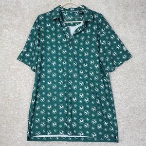 Swing Juice‎ Mens Green Logo Golf Polo Shirt Size L Active Athletic Casual